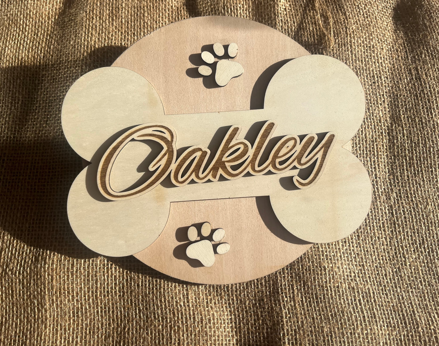 Wooden Personalised Pet Name Plaque