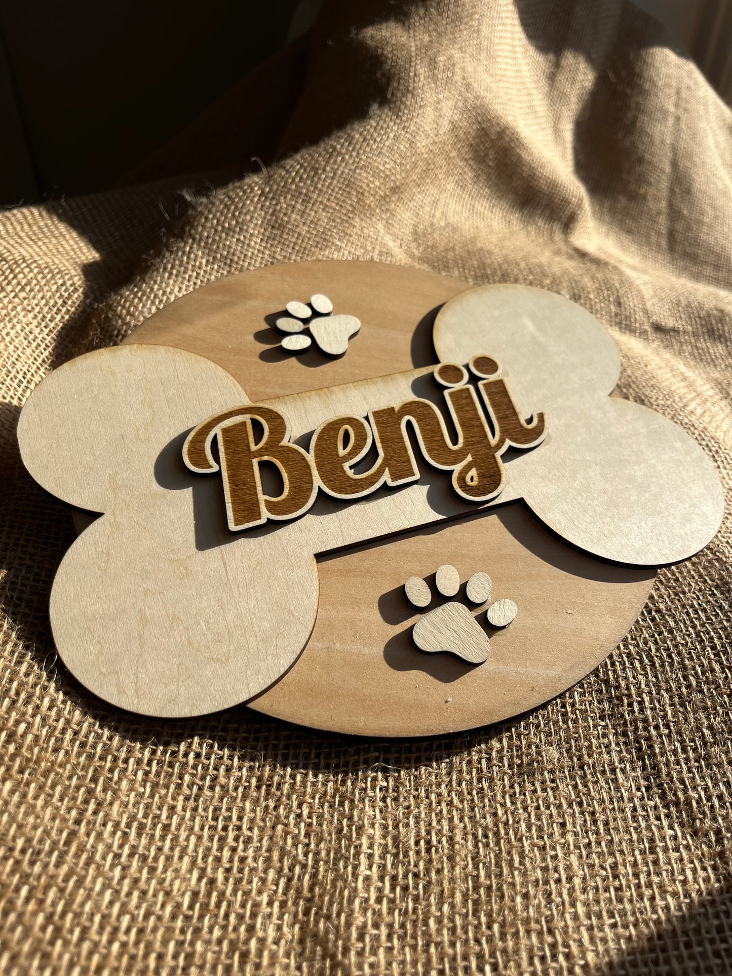 Wooden Personalised Pet Name Plaque