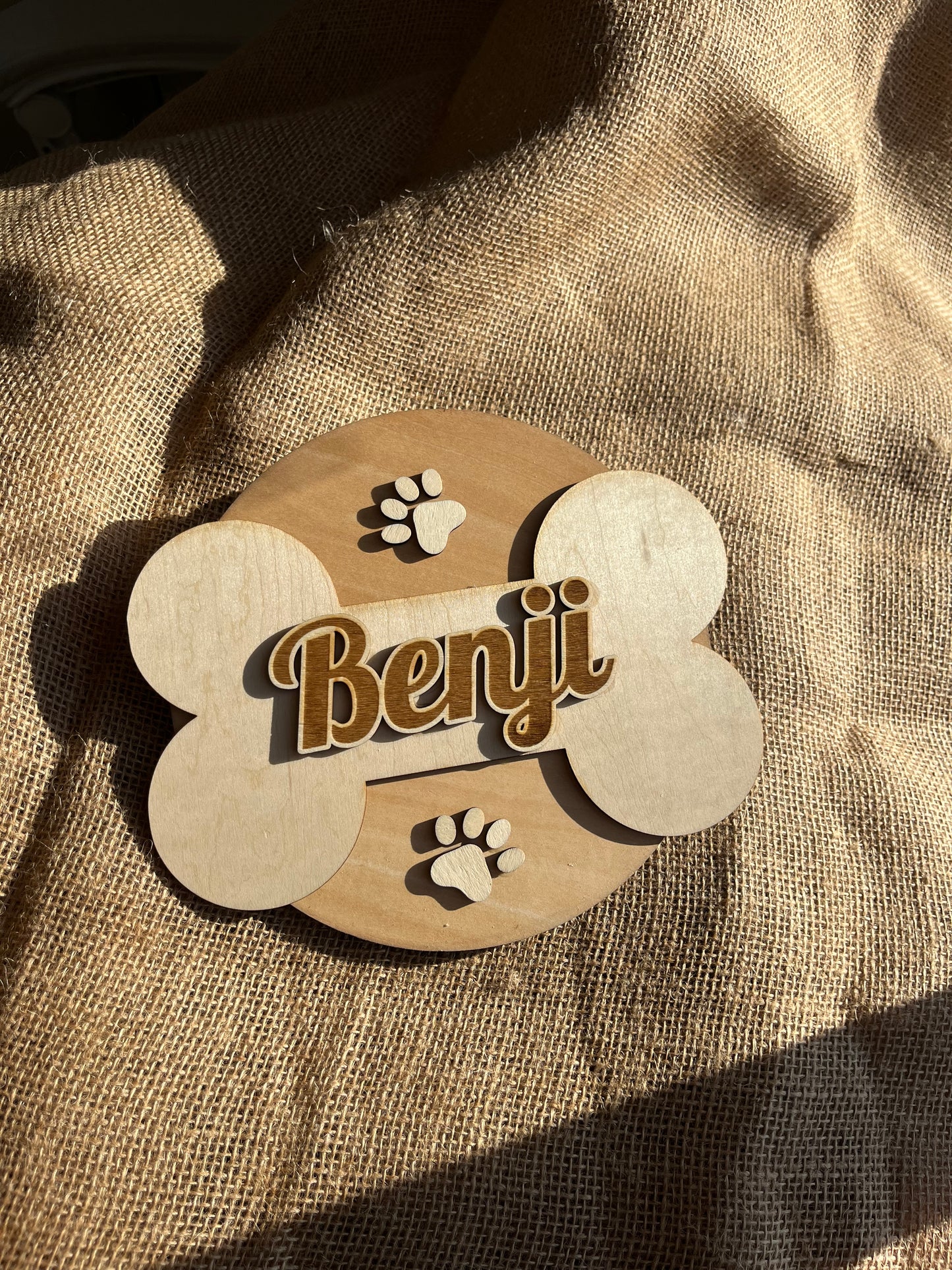 Wooden Personalised Pet Name Plaque